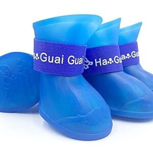 Puppy/Dog Anti-slip Waterproof Rubber Rain Shoes Boots Paw Covers. 2 pack